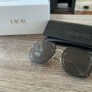 Christian Dior Oversized Rimless Square Metal Sunglasses